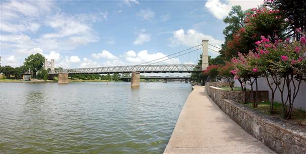 Waco Suspension Bridge and Waco Riverwalk (6/19/2014)